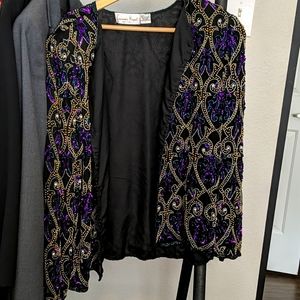 Silk sequin mardi gras jacket